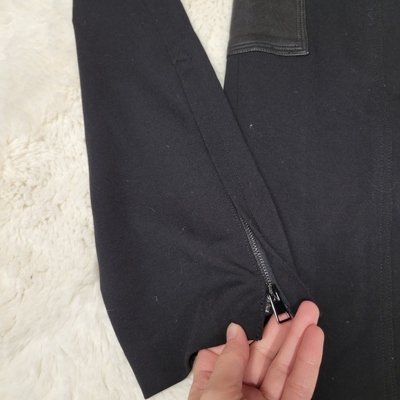 Theory Riding Pants C Fixture Ponte Black Leather Trim Casual Equestrian Women 4 - Picture 4 of 8